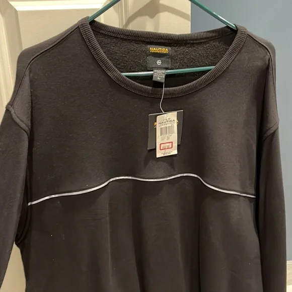Nautica NWT black sweater sweatshirt, size L - Picture 1 of 3